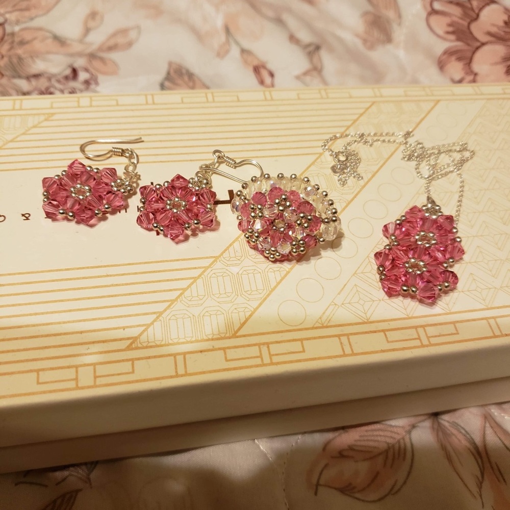 Swarovski crystals and sterling silver hand made